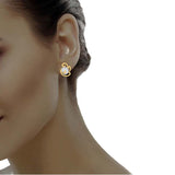 diamond studded gold jewellery - Wanika Stud Earrings - Pristine Fire - 4