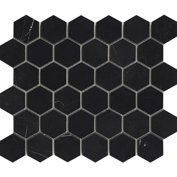 Porcelanosa Essential Hexagon Neg Mar Pulido 10x12