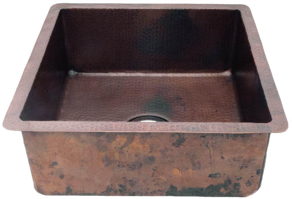 square hammered bathroom sink