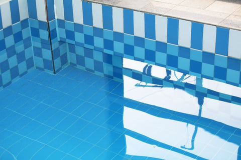 blue and white swimming pool