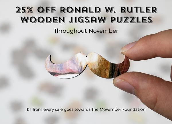 movember - 25% off ronald w butler traditional wooden jigsaw puzzles