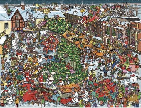 Christmas Street 1000 Piece Jigsaw Puzzle by Bart Slyp