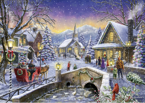 Christmas Village Glow 1000 Piece Jigsaw by Marcello Conti