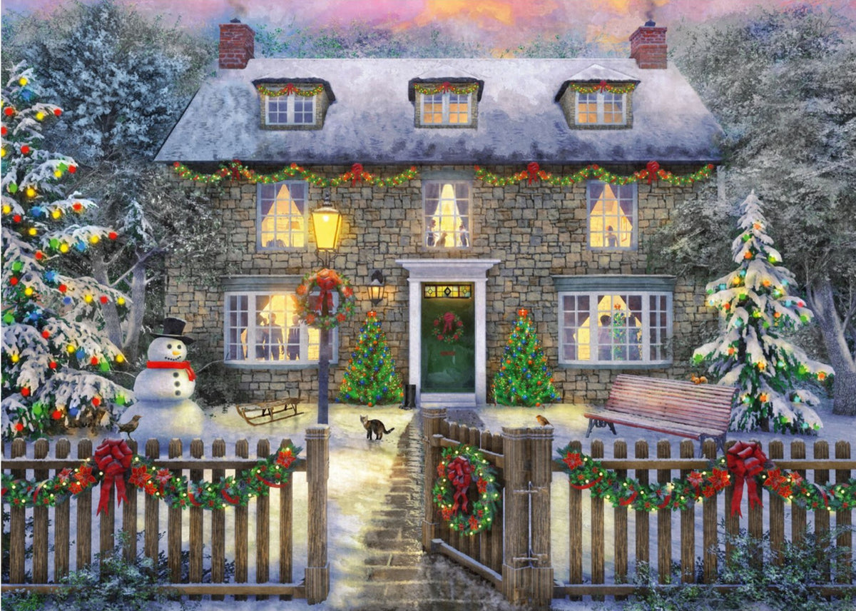 The Christmas Cottage - Falcon de Luxe 1000 Piece Jigsaw Puzzle