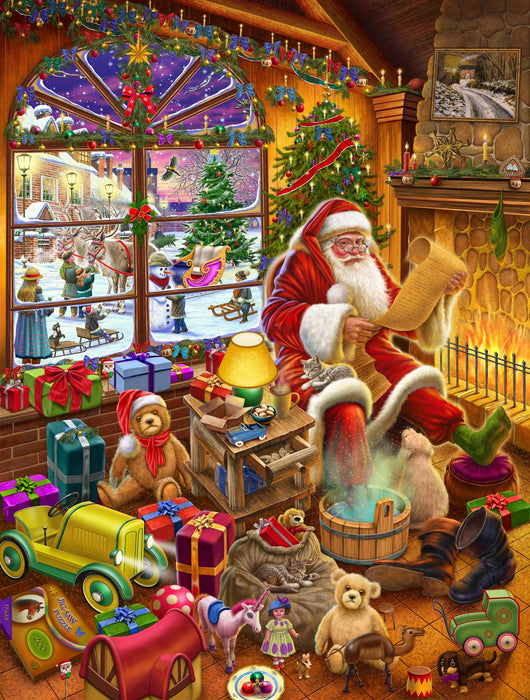 Santa's Christmas List 1000 or 500 Piece Jigsaw Puzzle By Rudolf Farka