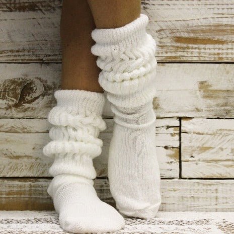 ULTIMATE cotton slouch socks 10-13 larger size - white