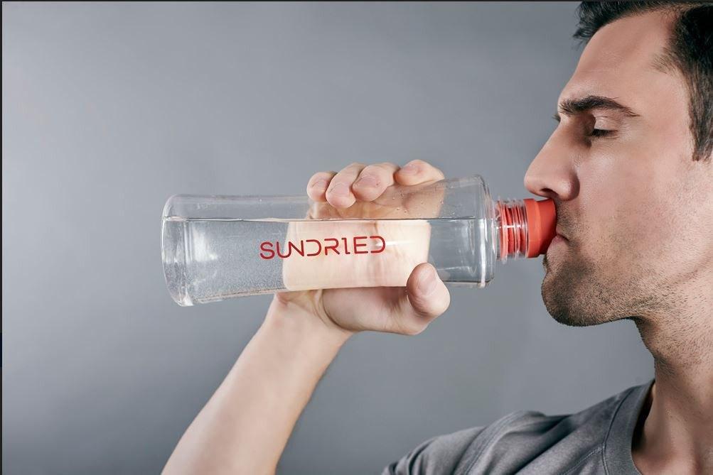 Fitness Model Drinking Water Sundried