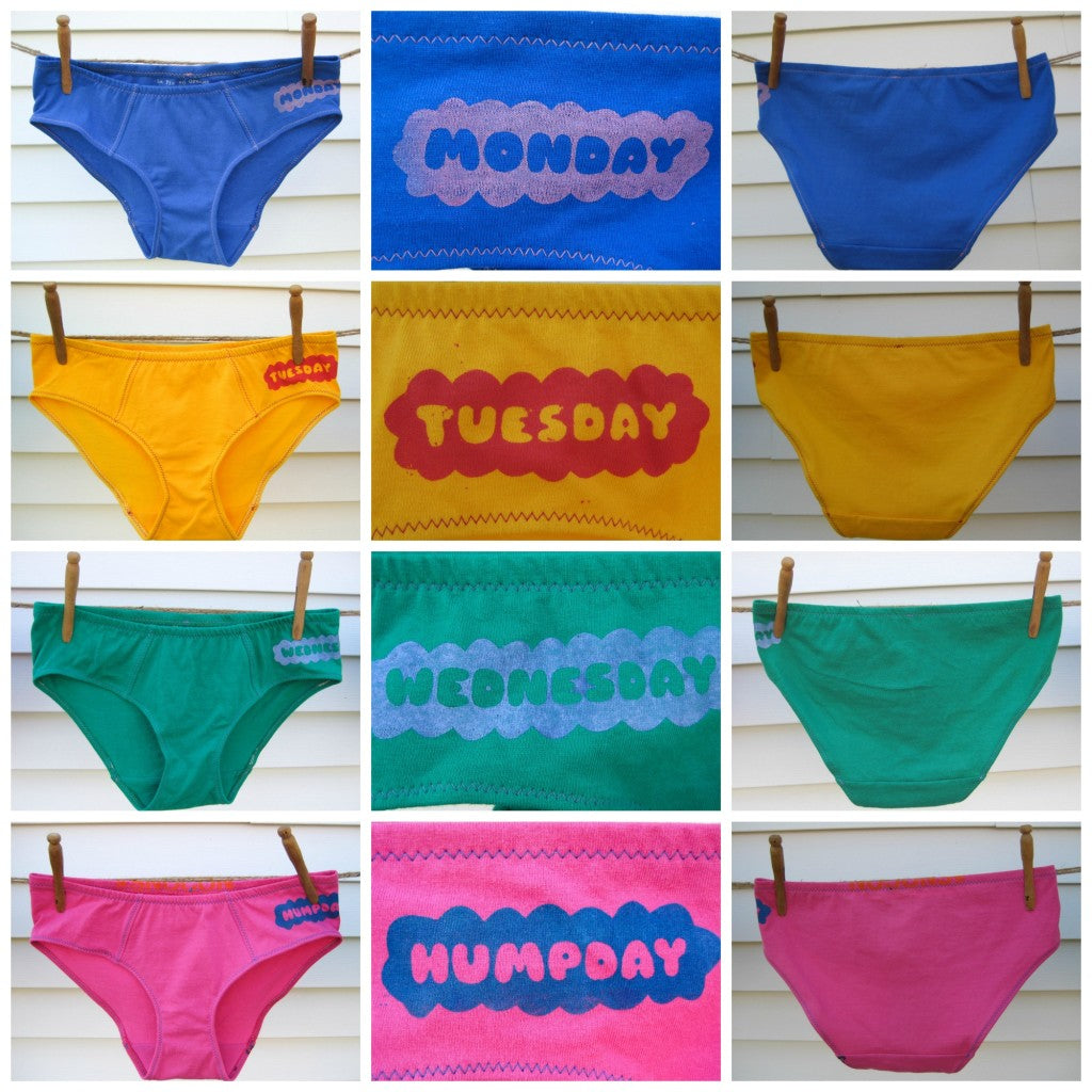 Monday, Tuesday, Wednesday, Humpday Days of the Week Underwear by La Vie en Orange at korijock.com