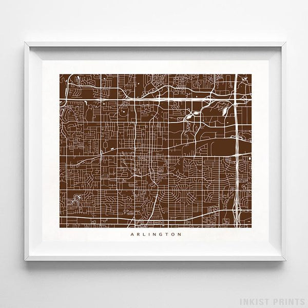 Arlington Texas Street Map Print Wall Poster Inkist Prints   Arlington Texas Street Map Print Poster Inkist Prints Grande 