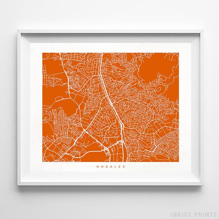 Nogales Mexico Street Map Print - Wall Poster | Inkist Prints