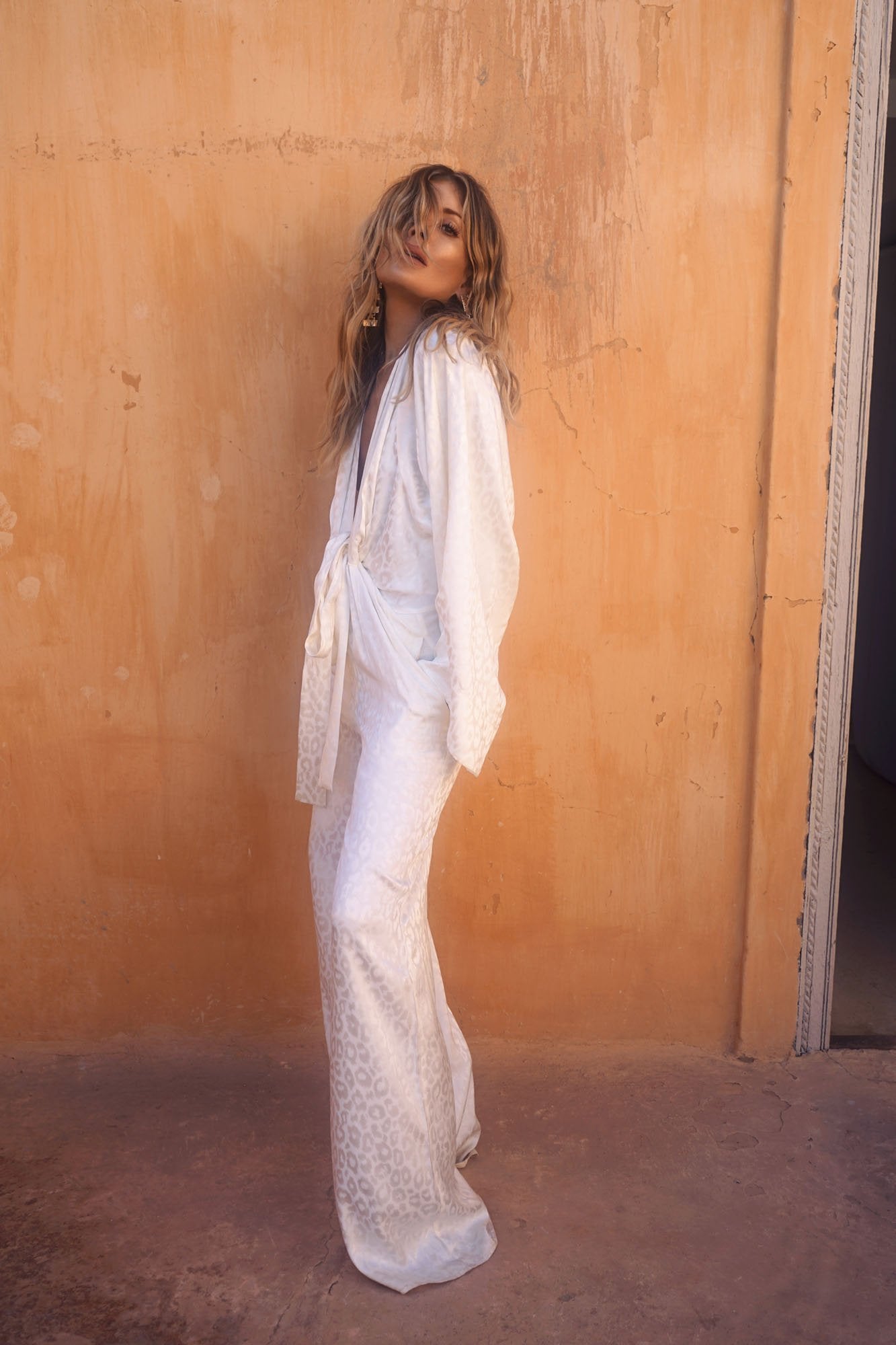 rat and boa white jumpsuit