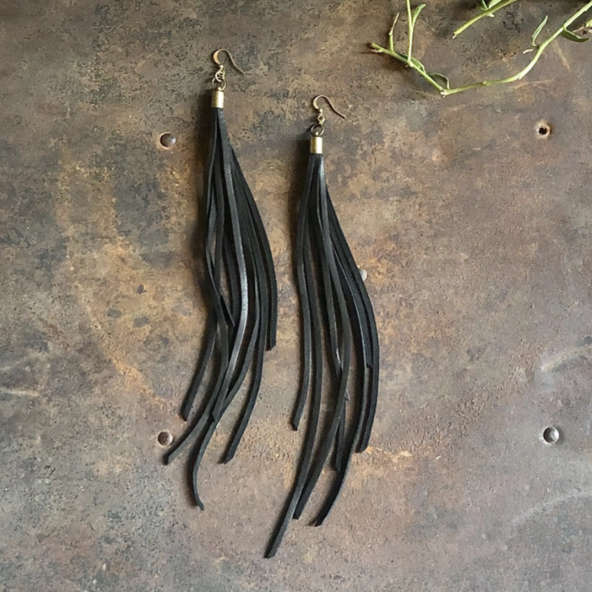 Leather Tassel Earrings