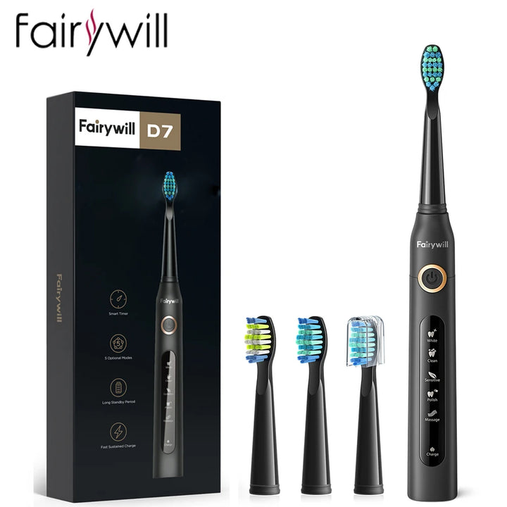 Fairywill Electric Sonic Toothbrush FW-507 USB Charge Rechargeable