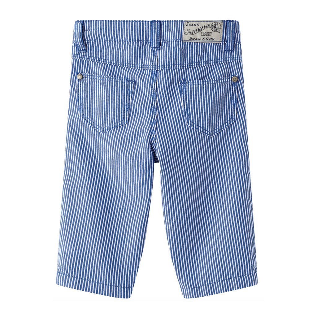 Petit Bateau Striped Blue Jean Baby Boy Pants : Baby Bottoms Boutique