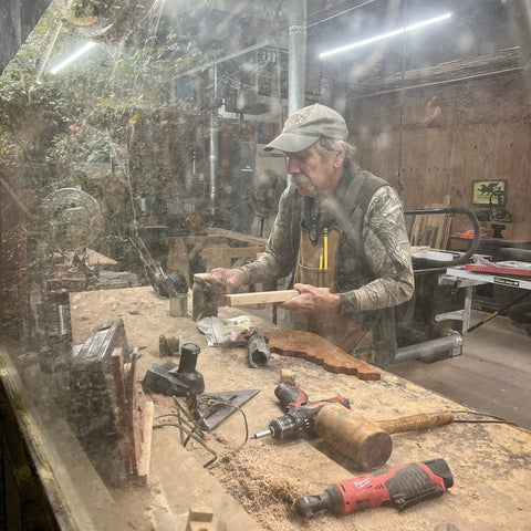 Papaw in his woodshop.