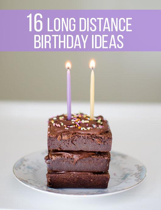 16 Long Distance Birthday Ideas_Brownie Cake with candles
