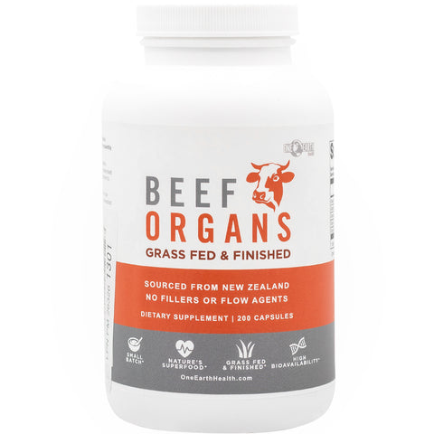 Beef organs supplement bottle—Protein content in beef organs