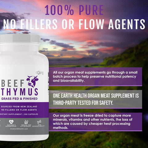 One Earth Health beef thymus supplements benefits—high protein and low carbohydrate