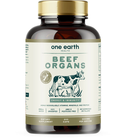 Beef organ supplement by One Earth Health, 100% grass-fed, pasture-raised—Are beef organs good sources of protein?