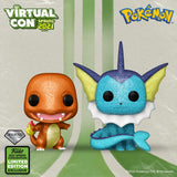 Funko Virtual Con Spring 2021: Pop! Games: Pokémon - Charmander and Vaporeon (Diamond Glitter