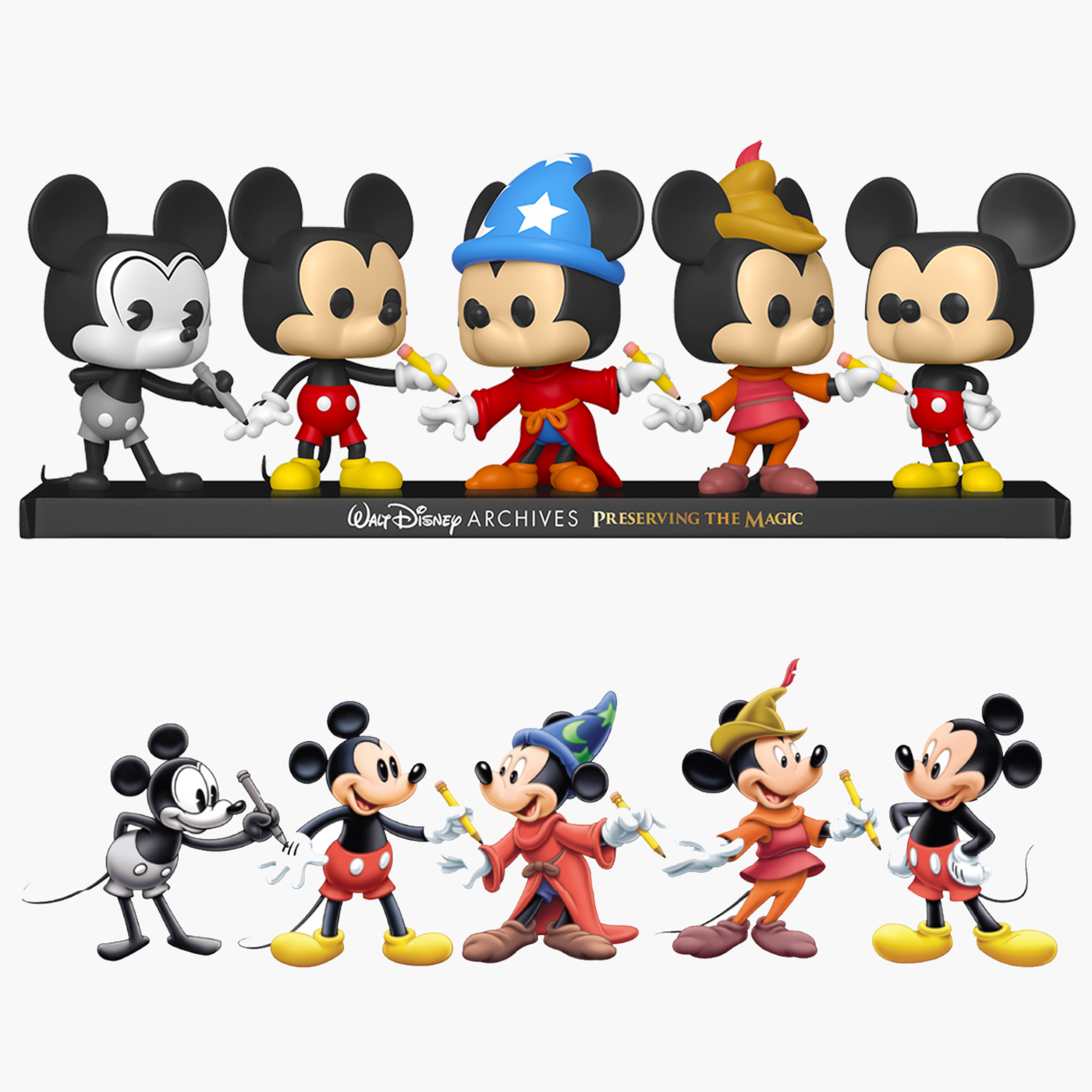 Walt Disney Archives - Mickey Mouse 50th Anniversary Pop! Vinyl Figure 5-Pack