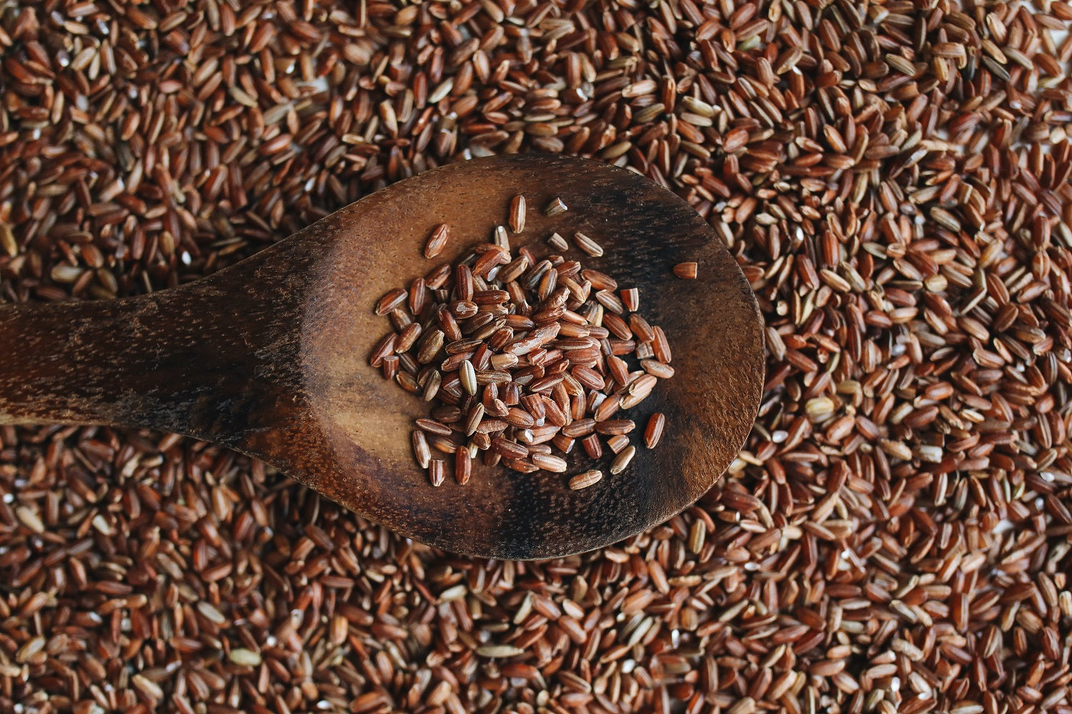 Close-Up Photo Of Brown Rice On Wooden Spoon 