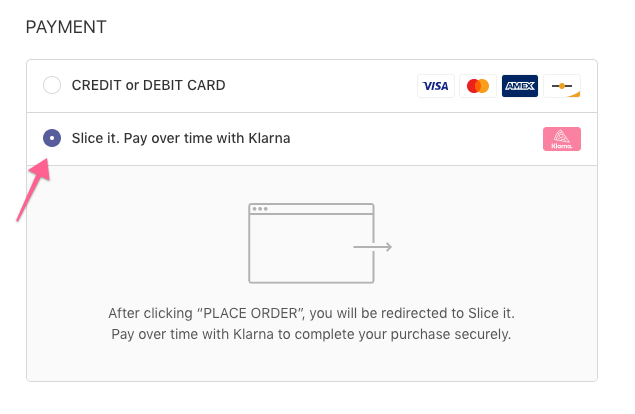 Klarna Slice it in Checkout Image