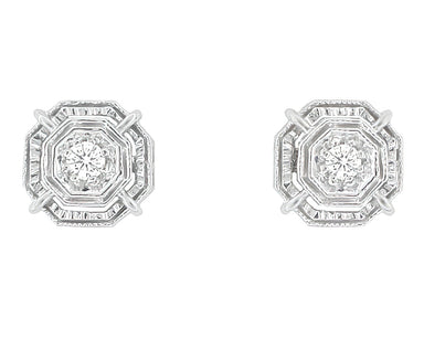 art deco diamond studs