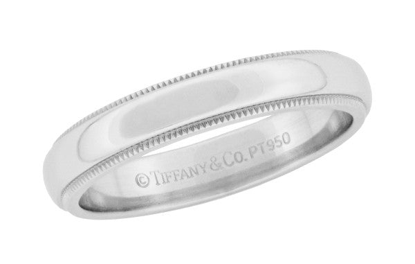 Milgrain Wedding Band in Platinum 4mm 