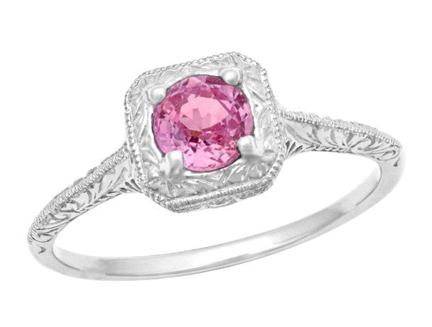 vintage pink sapphire engagement rings