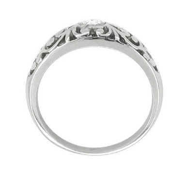 Vera Vintage Style Mid Century Diamond Ring in 14 Karat White Gold ...