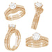 Art Deco 1 Carat Crown Filigree Scrolls Engagement Ring Setting in Rose ( Pink ) Gold