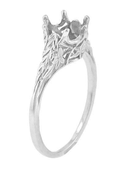 Art Deco 3/4 Carat Crown of Leaves Filigree Engagement Ring Setting in ...