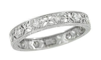 Edwardian Diamond Set Antique Wedding Band in Platinum - Size 7 ...