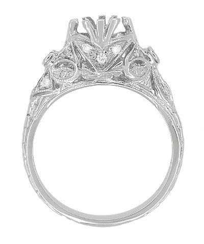 Edwardian Antique Style 1 Carat Filigree Engagement Ring Mounting in ...