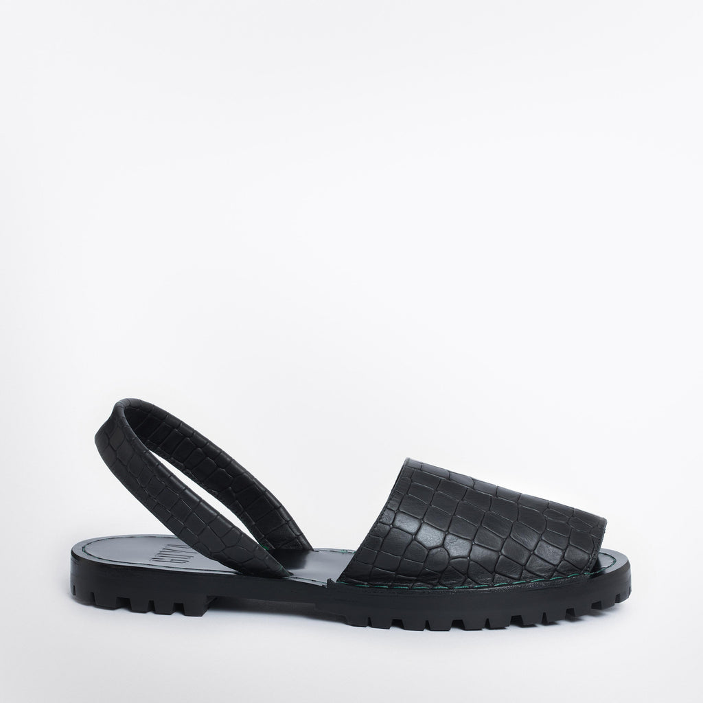 GOYA | Women's croc Nappa Leather Slide | Luxury sandal made in Spain