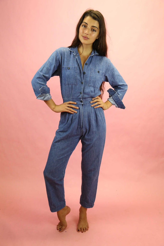 1980s Denim Jumpsuit Miss Brown Vintage Byron Bay