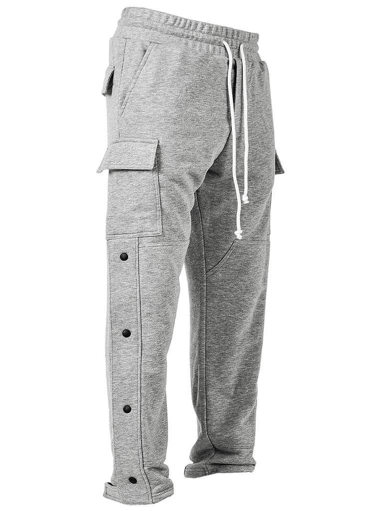 sweatpants with snaps on side