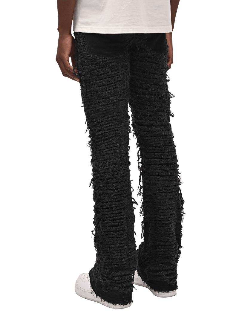 Flare Distressed Denim - Black – Reputation Studios