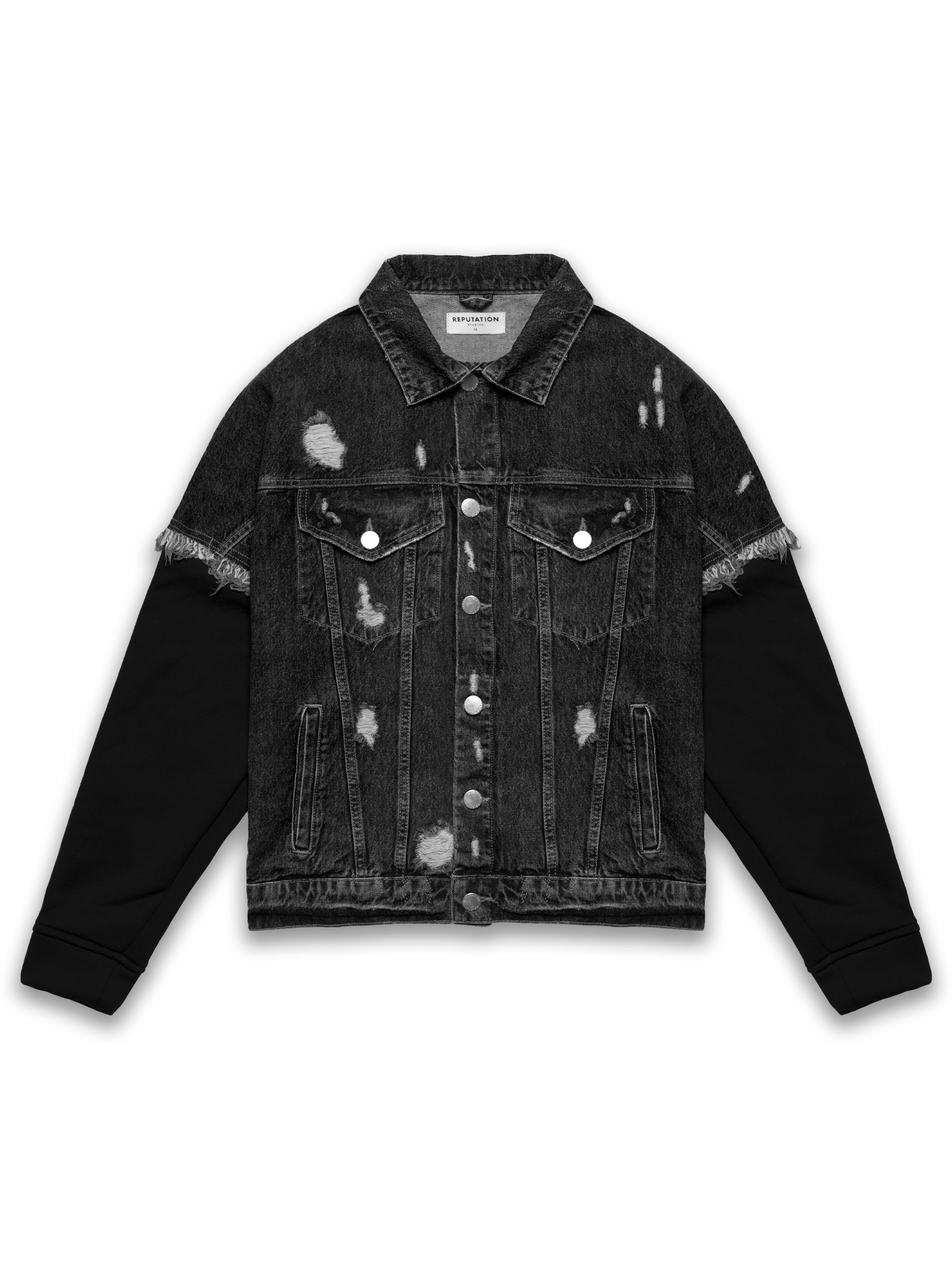 Retro Denim Jacket - Black – Reputation Studios