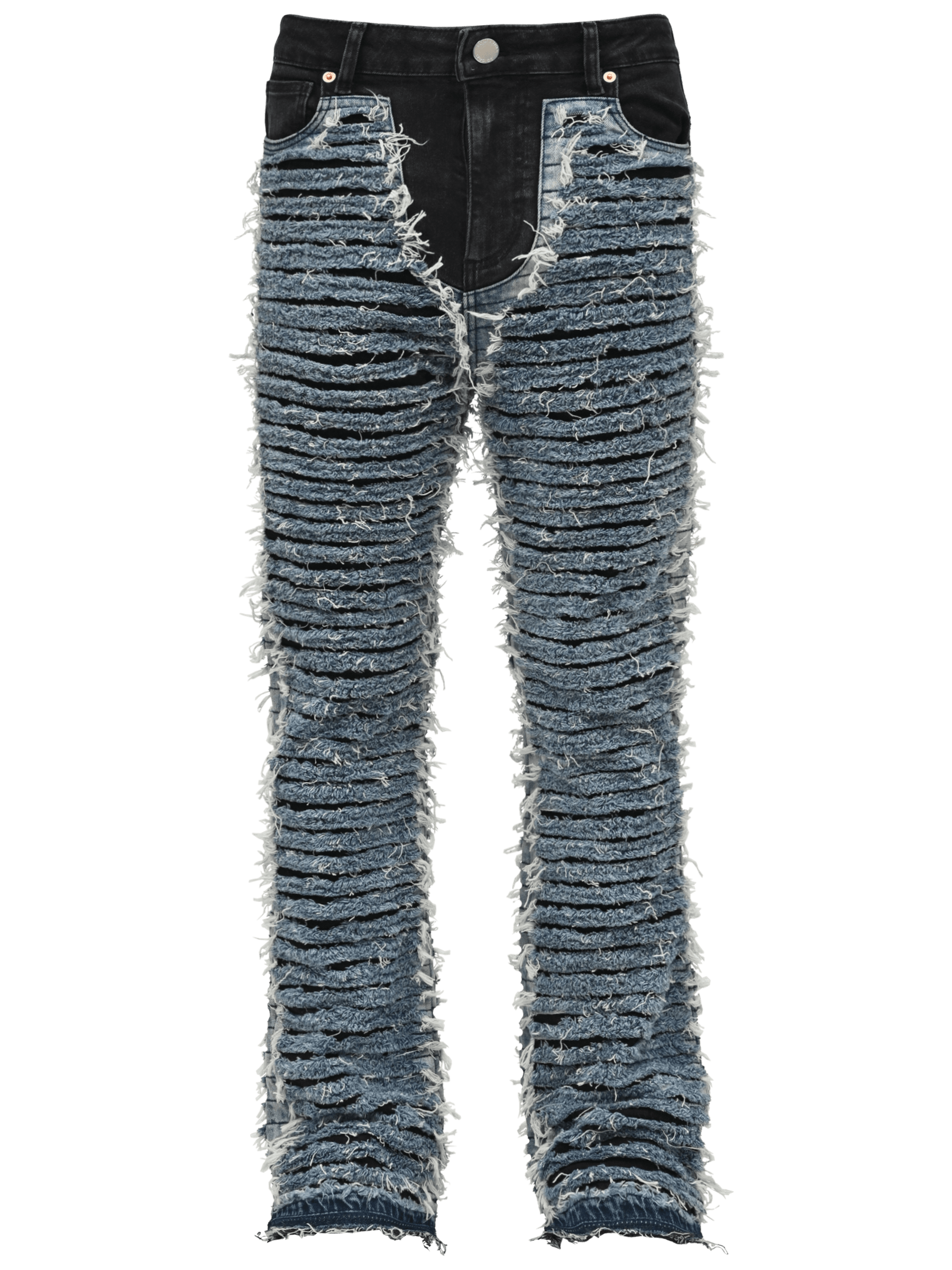 Flare Distressed Denim - Mid Blue – Reputation Studios