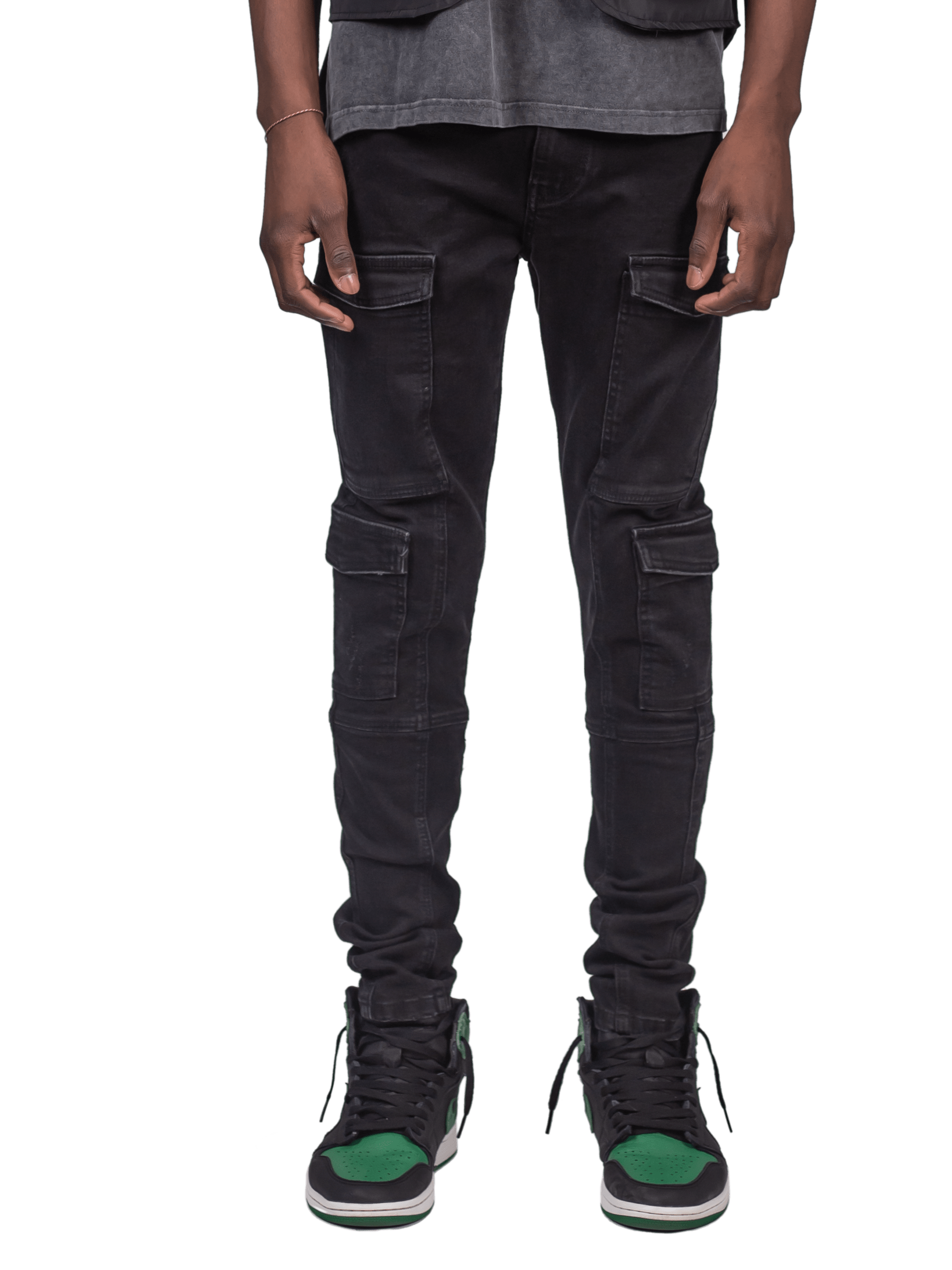 Front Pocket Cargo Denim - Black – Reputation Studios