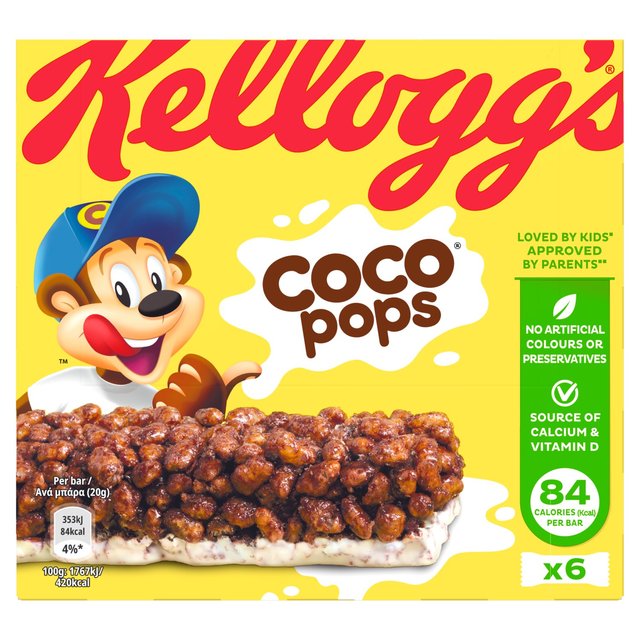 Kellogg's Coco Pops Cereal Milk Bars 6 x 20g British