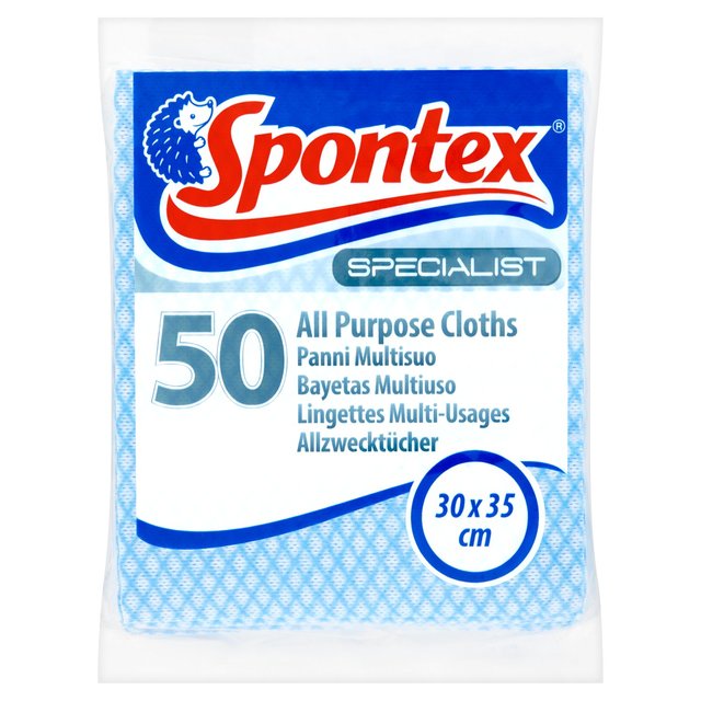 Spontex Specialist All Purpose Cloths Blue 50 per pack | British Online