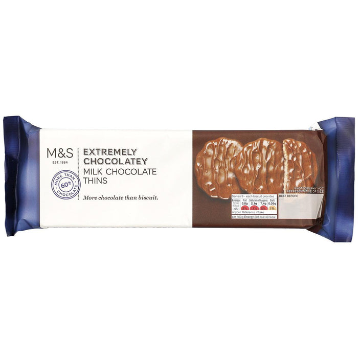 M&S Extremely Chocolatey Milk Chocolate Thins 150g | British Online