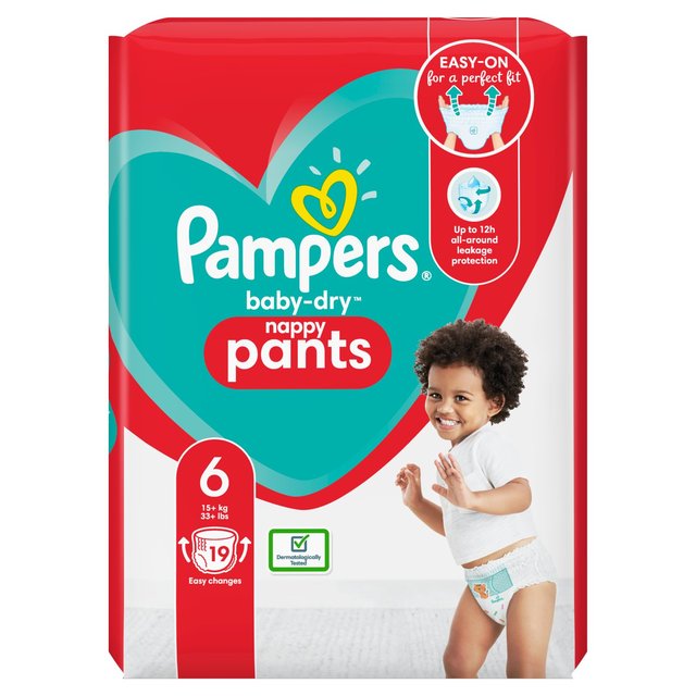 Dicteren Behoefte aan houd er rekening mee dat Pampers Baby Dry Pants Size 6 Essential Pack 19 per pack | British Online