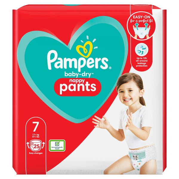 Ziek persoon fossiel Buitensporig Pampers Baby Dry Nappy Pants Size 7 Essential Pack 25 per pack | British  Online
