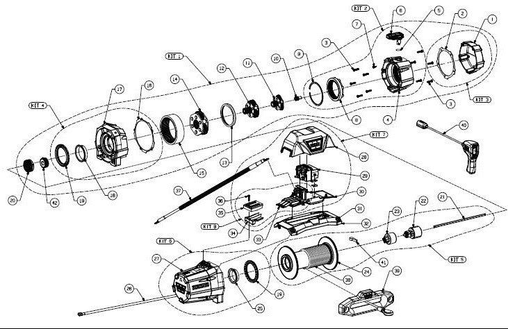 WARN Zeon 10-S Winch Exploded View