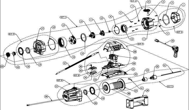WARN Zeon 10 Winch, Exploded View
