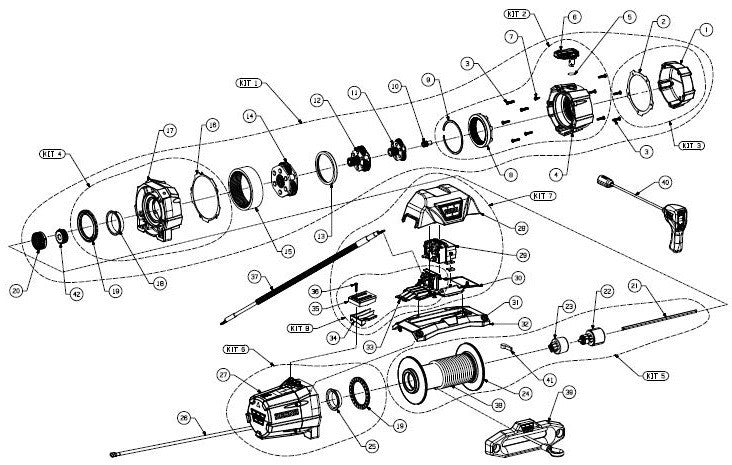 WARN Zeon 8-S Truck Winch Exploded View